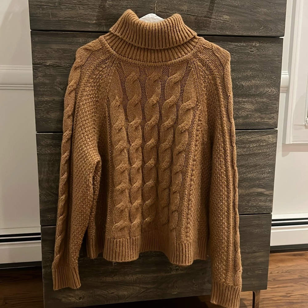 Cableknit Chunky Turtleneck Sweater